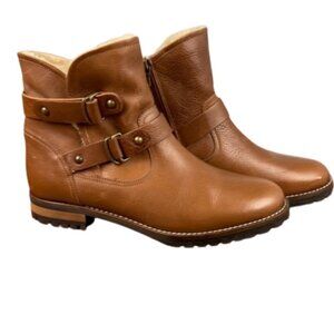 Fabianelli NWT Cognac Brown Ankle Bootie Buckles Italian Leather Size 11